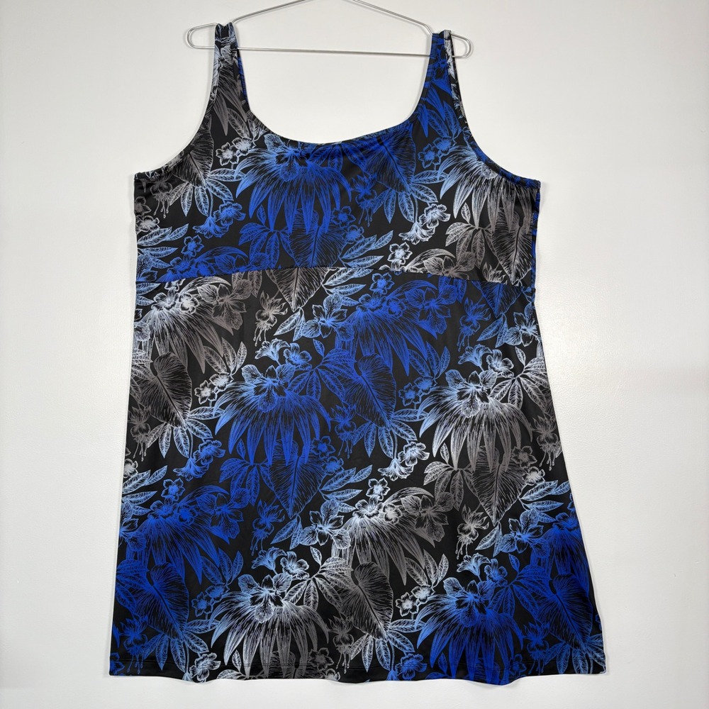 Columbia Womens Dress 3X Blue Floral PFG Performance Fishing Gear FW5039 Outdoor